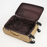 Чемодан средний 52 л (M), отдел на молнии, с расширением, кодовый замок, цвет бежевый Чемодан средний 52 л (M), отдел на молнии, с расширением, кодовый замок, цвет бежевый