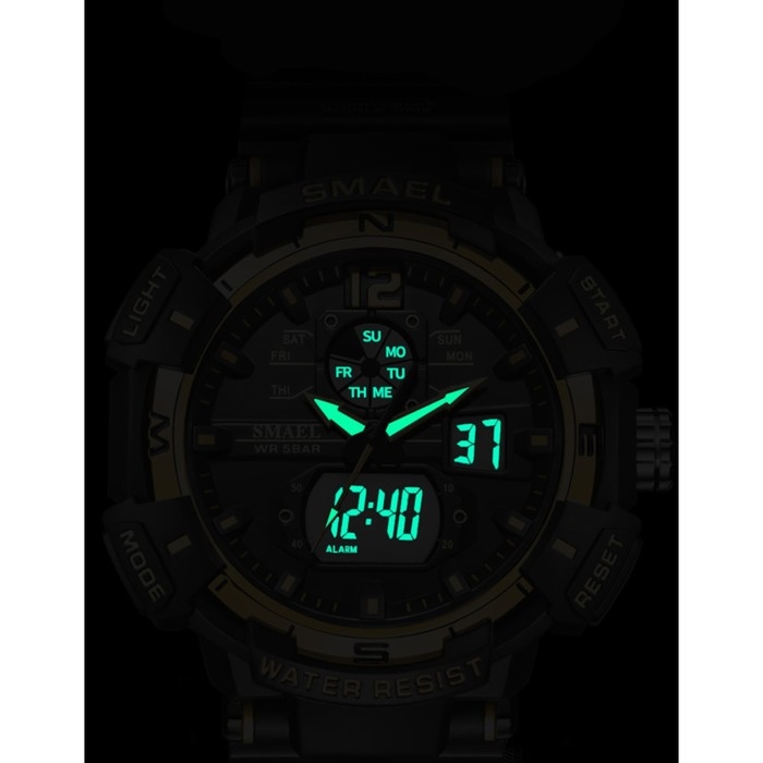 Часы наручные электронные, с будильником, d-5.3 см, ремешок l-26 см, 5 ATM, черные Часы наручные электронные, с будильником, d-5.3 см, ремешок l-26 см, 5 ATM, черные