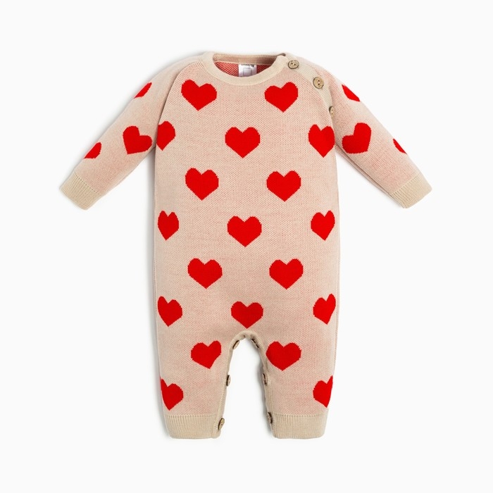 Комбинезон вязаный Крошка Я «Сердечки», рост 62-68 см Комбинезон вязаный Крошка Я «Сердечки», рост 62-68 см