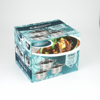 Набор кастрюль &laquo;Элис&raquo;, 3 предмета: 1,8 л, 2,5 л, 3,5 л, стеклянные крышки, индукция