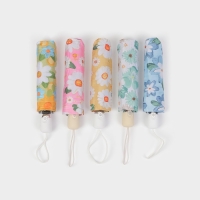 Зонт автоматический &laquo;Цветы&raquo;, эпонж, 4 сложения, 8 спиц, R = 48/55 см, D = 110 см, цвет МИКС