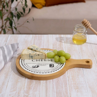 Доска керамическая сервировочная круглая &laquo;Эстет. Сыр&raquo;, 27,5&times;19&times;1,5 см, цвет белый