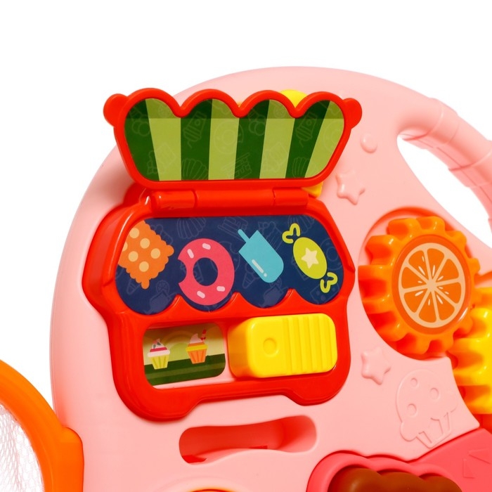 Столик-ходунки 4 в 1, звук, цвет розовый