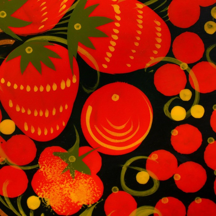 Поднос &laquo;Хохлома&raquo;, средний, ручная роспись, микс