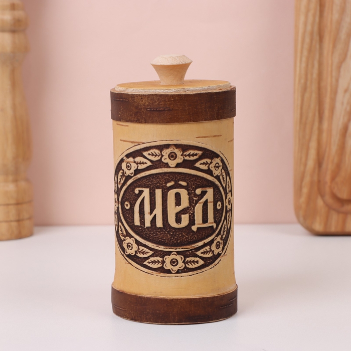 Туес «Мёд», 6×6×15 см, береста Туес «Мёд», 6×6×15 см, береста