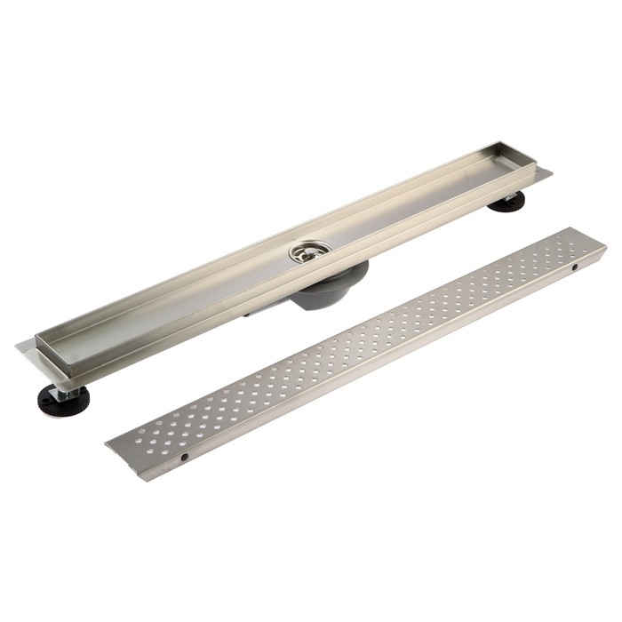 Трап ZEIN, c флaнцeм свободного вращения 360&deg;, 7х70 см, d=40/50 мм, нерж. сталь, сатин