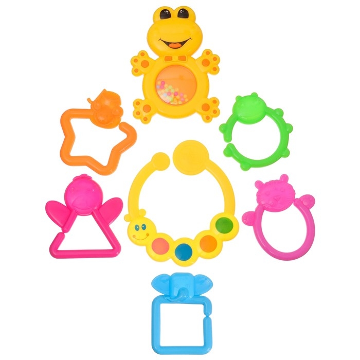 Набор погремушек &laquo;Лягушка и гусеничка - цепочка&raquo;, 2 шт., Крошка