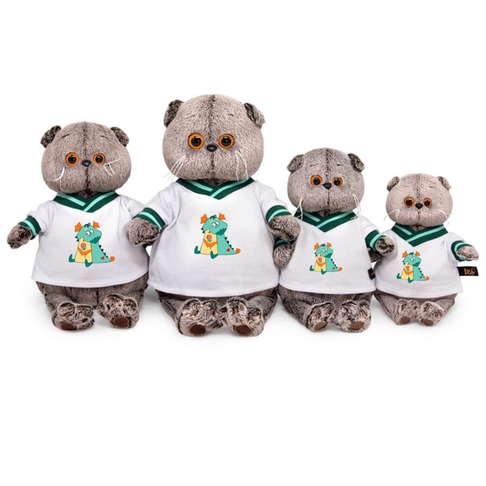 Мягкая игрушка «Басик в футболке с дракончиком», 25 см Мягкая игрушка «Басик в футболке с дракончиком», 25 см