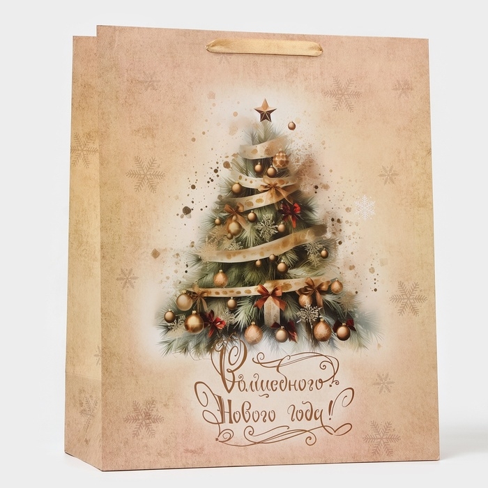 Новый год. Пакет ламинированный вертикальный "Ёлка", XL 40 &times; 49 &times; 19 см.
