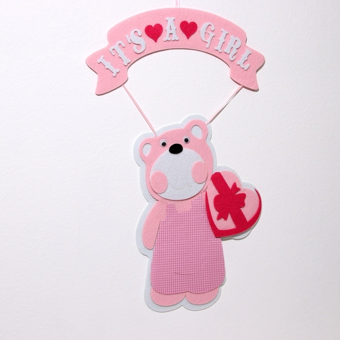 Декоративное украшение (подвеска) Декоративное украшение (подвеска) "Мишка IT'S A GIRL" 30,5х30,5х49 см, розовый