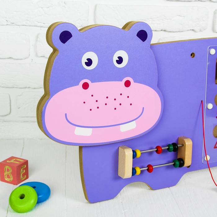 Бизиборд &laquo;Бегемот&raquo;, крепится на стену