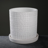 Горшок цветочный "Иллюзия" белый цилиндр №2, 2л Горшок цветочный "Иллюзия" белый цилиндр №2, 2л