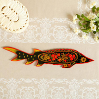 Селедочница &laquo;Осётр&raquo;, 58&times;17&times;0,5 см,  хохлома, микс