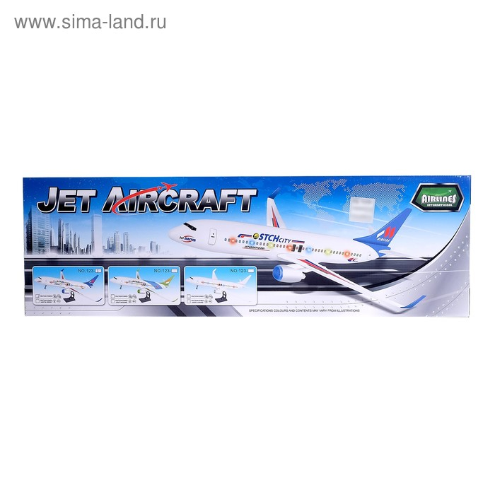 Самолёт инерционный «Лайнер», масштаб 1:52, световые и звуковые эффекты Самолёт инерционный «Лайнер», масштаб 1:52, световые и звуковые эффекты