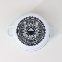 Кастрюля эмалированная &laquo;Черешня&raquo;, 3 л, индукция, цвет белый