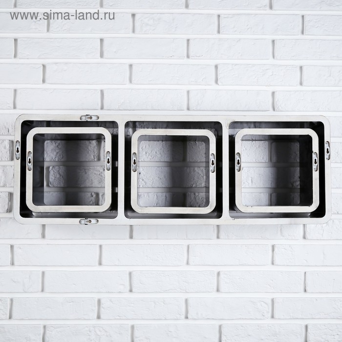 Набор настенных полок 1+3, черные (большая 75*26см, 3 малых 20*20см) Набор настенных полок 1+3, черные (большая 75*26см, 3 малых 20*20см)