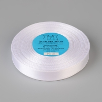 Лента атласная, 12 мм &times; 33 &plusmn; 2 м, цвет белый №001