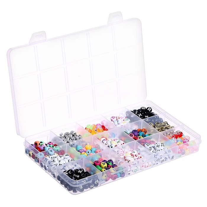 Набор для творчества «Создай украшение», буквы русские, 11 видов бусин Набор для творчества «Создай украшение», буквы русские, 11 видов бусин