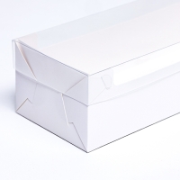 Коробка под рулет белая, 30 х 11 х 8 см. Кондитерская упаковка Коробка под рулет белая, 30 х 11 х 8 см. Кондитерская упаковка