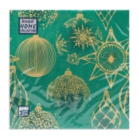 Новогодние салфетки бумажные Home Collection «Золотые украшения на зеленом», 3 слоя, 33х33 см, 20 шт Новогодние салфетки бумажные Home Collection «Золотые украшения на зеленом», 3 слоя, 33х33 см, 20 шт