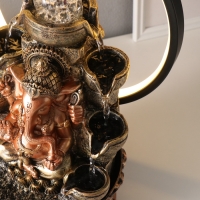 Фонтан настольный полистоун от сети, подсветка "Ганеша в золотом под водопадами" 25х20х34 см 10692 Фонтан настольный полистоун от сети, подсветка "Ганеша в золотом под водопадами" 25х20х34 см 10692