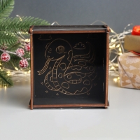 Новогодняя шкатулка "Змейка с облаками" 6х12х12 см