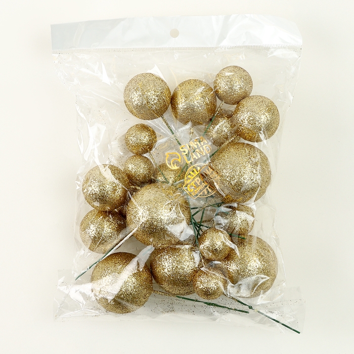 Набор топперов «Бусины», набор 20 шт., цвет золото Набор топперов «Бусины», набор 20 шт., цвет золото