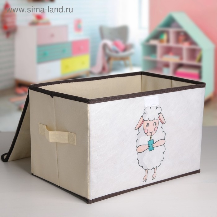 Короб стеллажный для хранения с крышкой &laquo;Овечка&raquo;, 38&times;25&times;24 см
