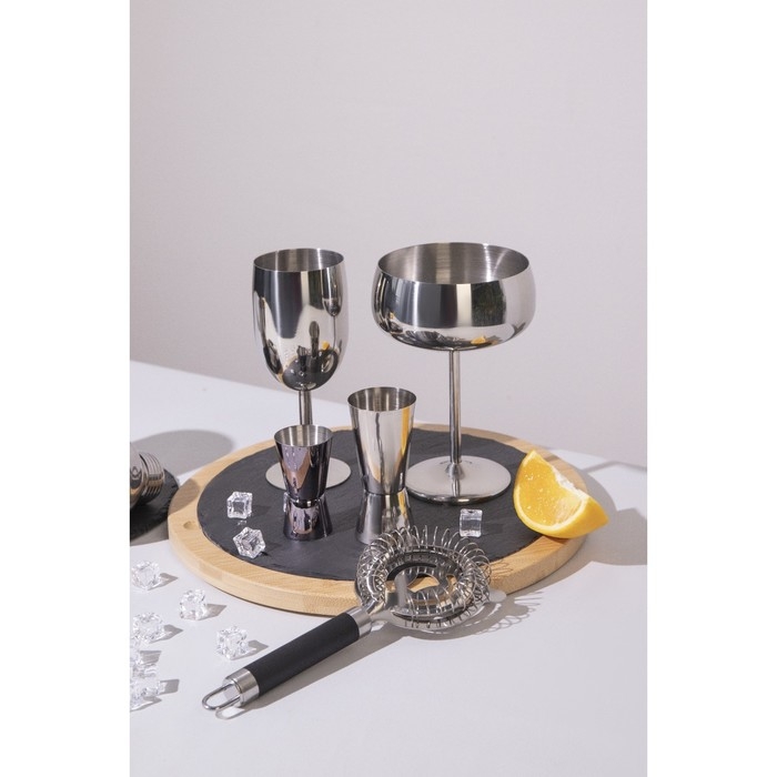 Бокал-коктейльная рюмка из нержавеющей стали, 400 мл, 16×11,5 см, цвет серебряный Бокал-коктейльная рюмка из нержавеющей стали, 400 мл, 16×11,5 см, цвет серебряный