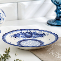 Чайная пара "Шатер", гжель, фарфор, 9х15 см Чайная пара "Шатер", гжель, фарфор, 9х15 см