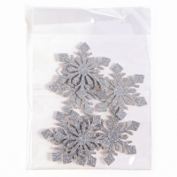 Новый год! Декор &laquo;Снежинки&raquo; на клеевой основе, набор 6 шт., цвет серебро