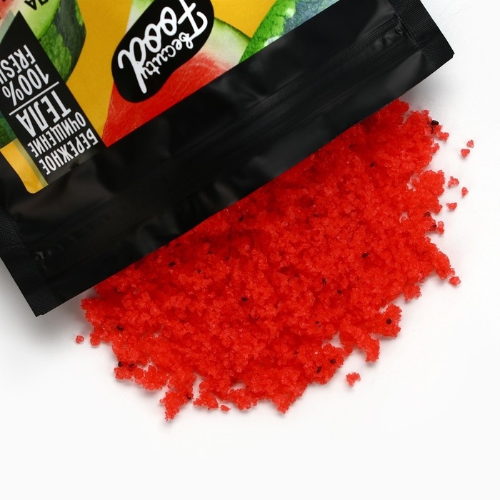 Скраб для тела соляной, 250 г, аромат арбуза, BEAUTY FOOD