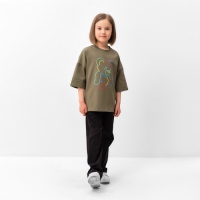 Футболка детская MINAKU цвет хаки, рост 98