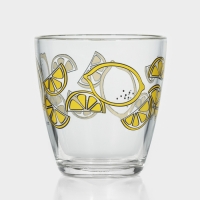 Стакан низкий стеклянный &laquo;Сочный фрукт&raquo;, 250 мл, МИКС