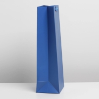 Пакет подарочный под бутылку, упаковка, «Синий», 13 x 36 x 10 см Пакет подарочный под бутылку, упаковка, «Синий», 13 x 36 x 10 см