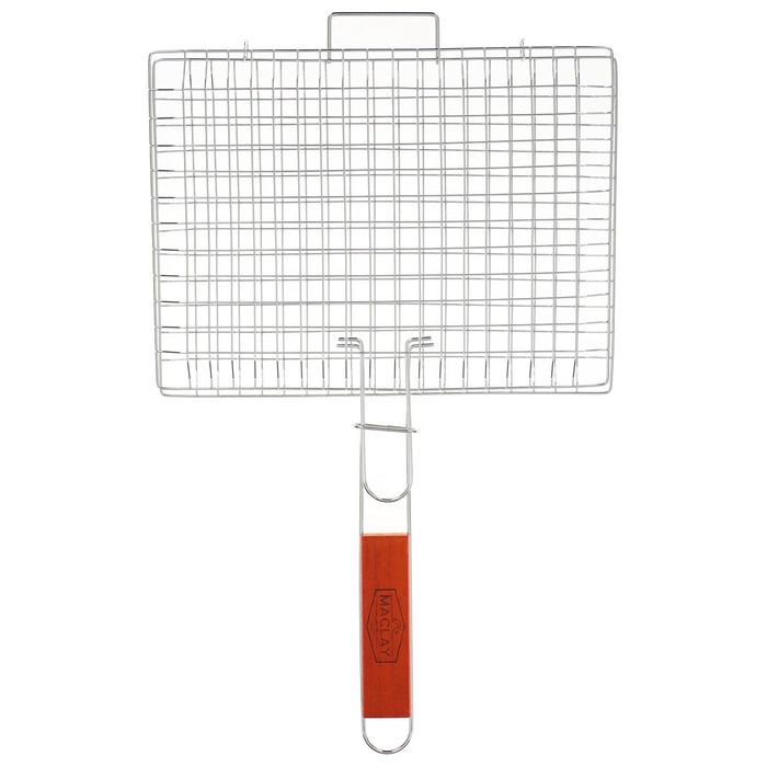 Решётка гриль универсальная maclay, 22x30 см, хромированная сталь, для мангала