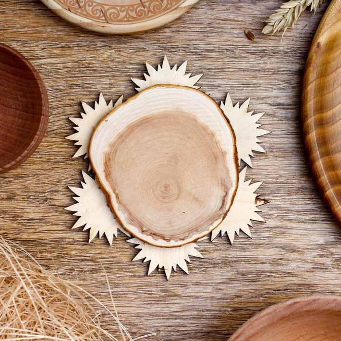 Подставка под горячее «Подсолнух», D=11 см, можжевельник Подставка под горячее «Подсолнух», D=11 см, можжевельник