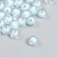 Бусины пластик "Голубые" глянец набор 20 гр  d=0,8 см