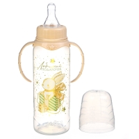 Бутылочка для кормления: «Волшебство рядом», новогодняя, классическое горло, 250 мл., от 3 мес., цилиндр, с ручками, Mum&Baby Бутылочка для кормления: «Волшебство рядом», новогодняя, классическое горло, 250 мл., от 3 мес., цилиндр, с ручками, Mum&Baby