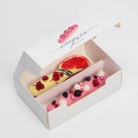 Коробка для эклеров, кондитерская упаковка, 2 вкладыша, &laquo;Сладкая жизнь&raquo;, 15 х 10 х 5 см