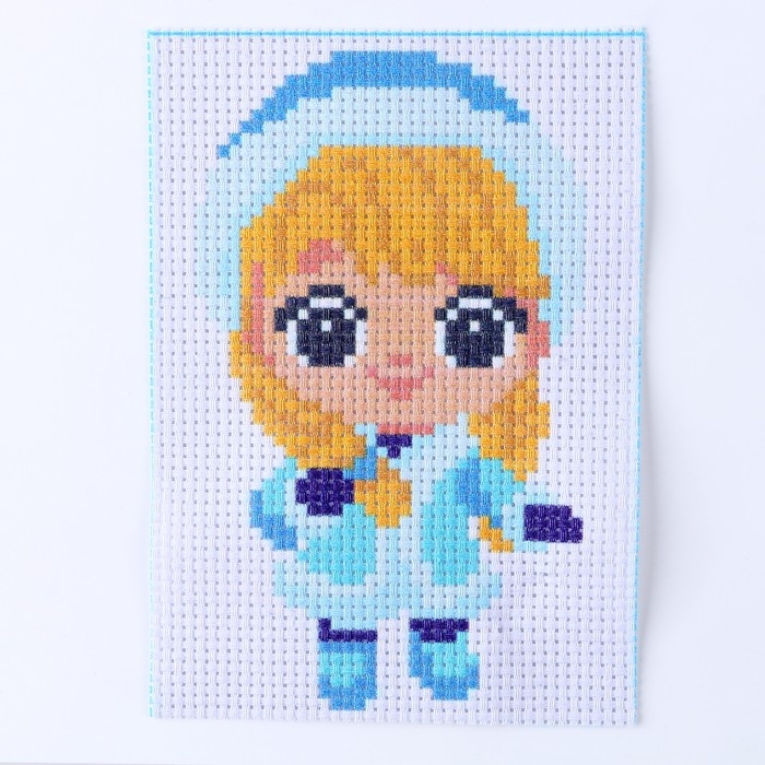 Вышивка крестиком на новый год «Милая Снегурочка», 14 х 10 см, новогодний набор для творчества Вышивка крестиком на новый год «Милая Снегурочка», 14 х 10 см, новогодний набор для творчества