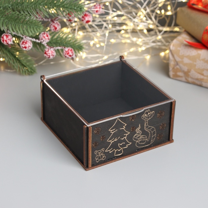 Новогодняя шкатулка Новогодняя шкатулка "Змей с ёлкой" 6х12х12 см