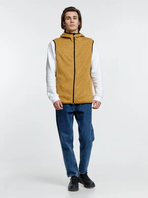 Жилет с капюшоном унисекс Gotland, горчичный, размер S