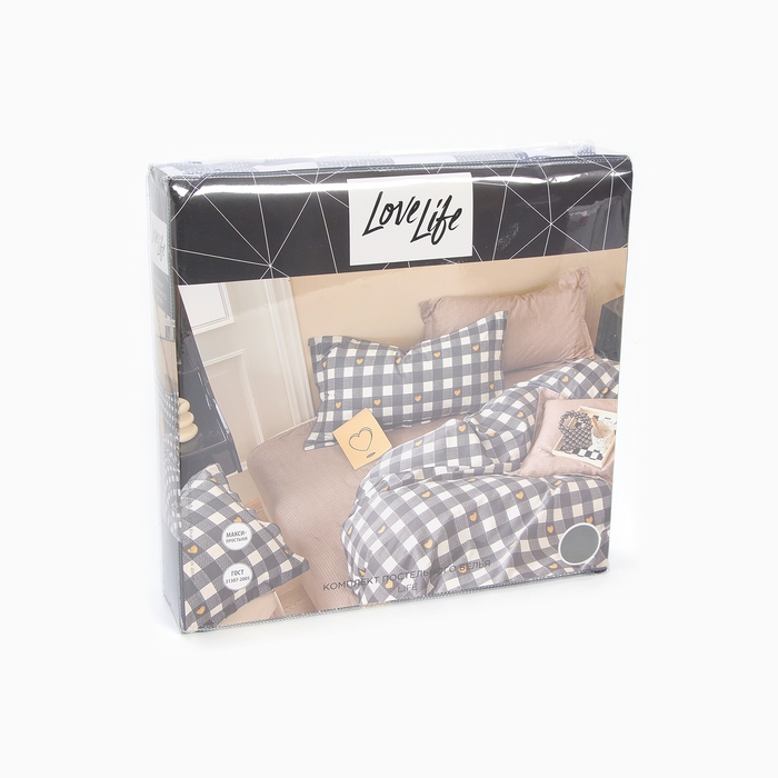 Постельное бельё LoveLife евро Life, 200*217см,225*240см,50*70см-2шт,100%хлопок, сатин, 125г/м&sup2;