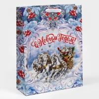 Пакет подарочный новогодний ламинированный &laquo;Дедушка Мороз&raquo;, L 31 х 40 х 11,5 см, Новый год