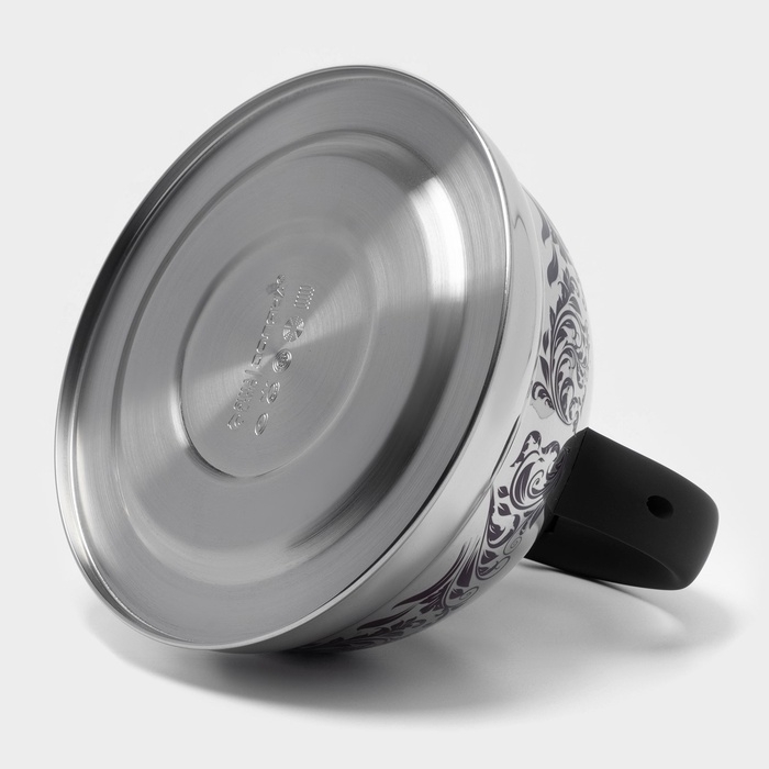 Чайник со свистком из нержавеющей стали Доляна &laquo;Расцвет&raquo;, 2,8 л, фиксированная ручка, с индикатором нагрева