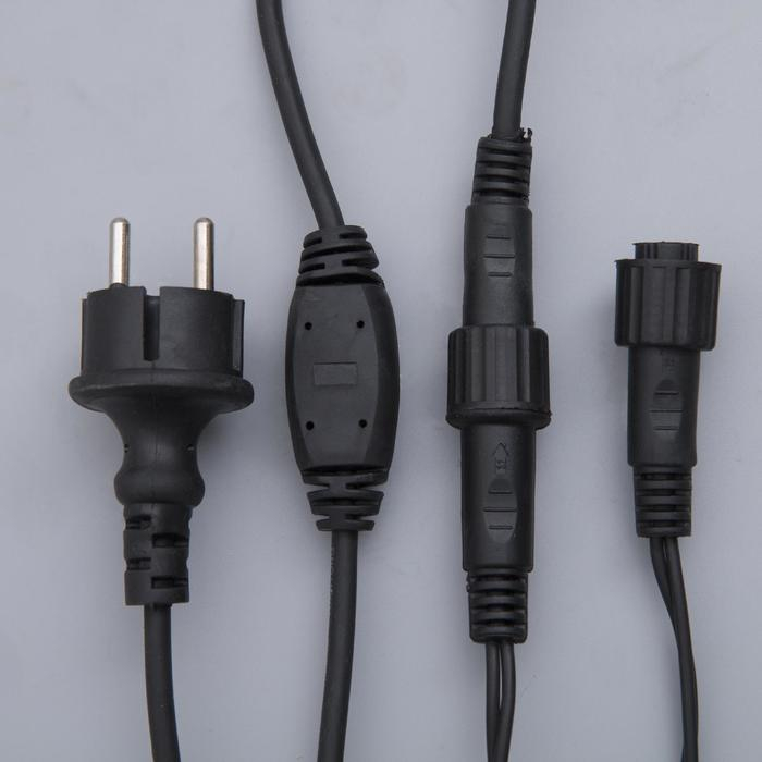 Гирлянда &laquo;Бахрома&raquo; 3 &times; 0.6 м, IP44, УМС, тёмная нить, 160 LED, свечение зелёное, 220 В