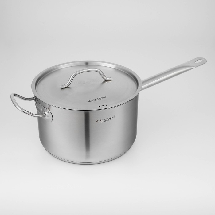 Ковш &laquo;Общепит&raquo;, 6,3 л, d=24 см, h=14,5 см, металлическая крышка, с теплораспределительным слоем, индукция