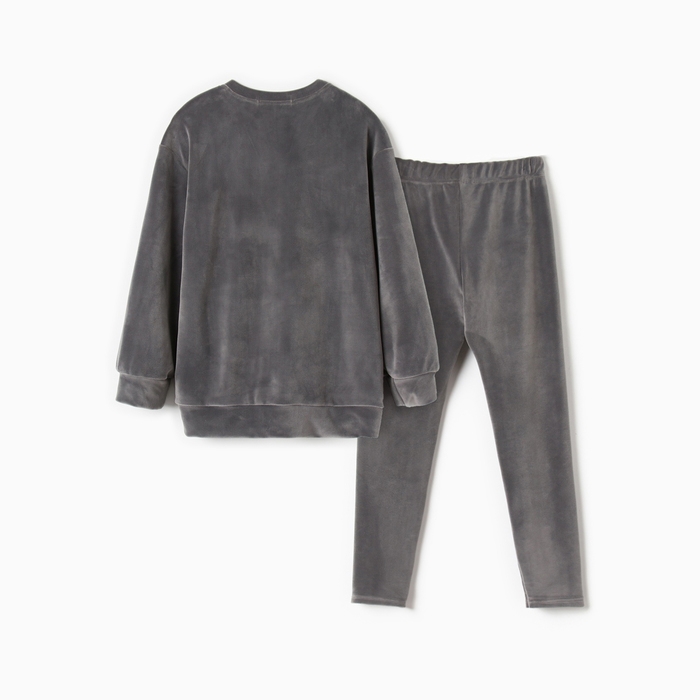 Костюм детский (свитшот, леггинсы) KAFTAN Plushy р.36 (134-140), серый