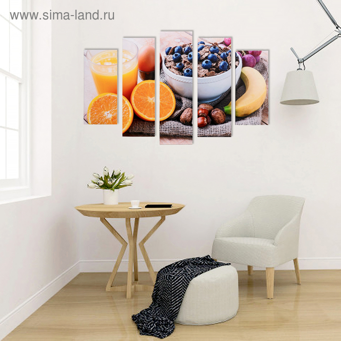 Модульная картина Модульная картина "Летний завтрак" (2-23х52; 2-24х70; 1-24х80) 120х80см